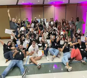 Toda a turma reunida no final do evento