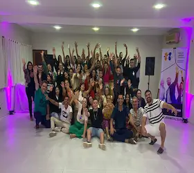 Toda a turma reunida no final do evento