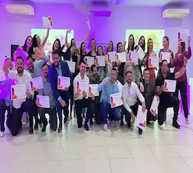 Toda a turma reunida no final do evento